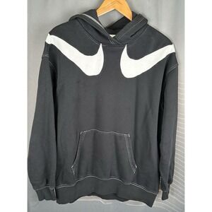 Nike Sportswear Fleece Women's Oversized Pullover Swoosh Hoodie (Black) M